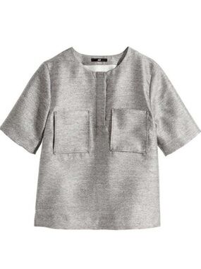 H&M Gray Structured Button Down Shirt